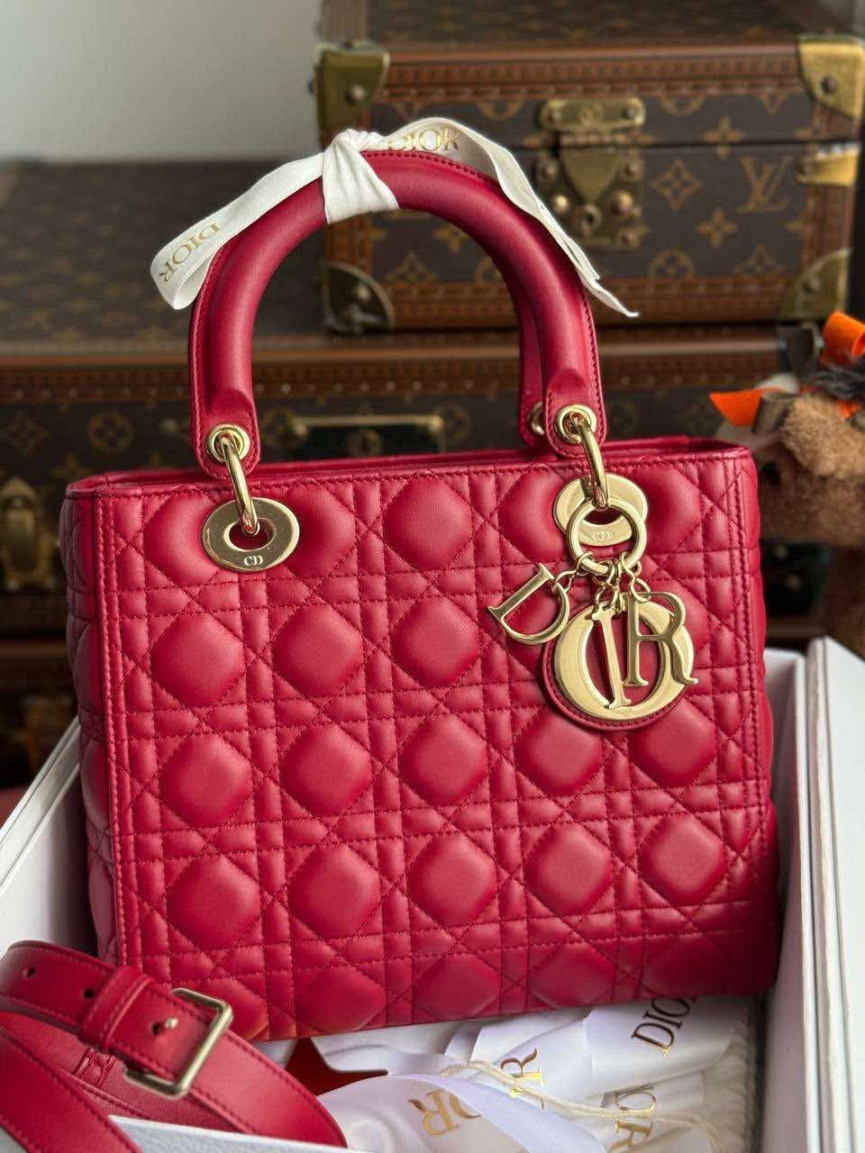 Dior Lady Medium in Red