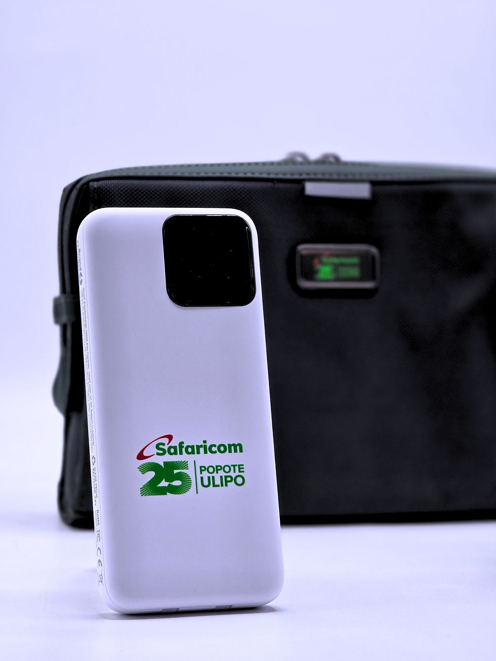 Safaricom Tupo Ulipo Powercharge Bank and O-Clutch Pouch