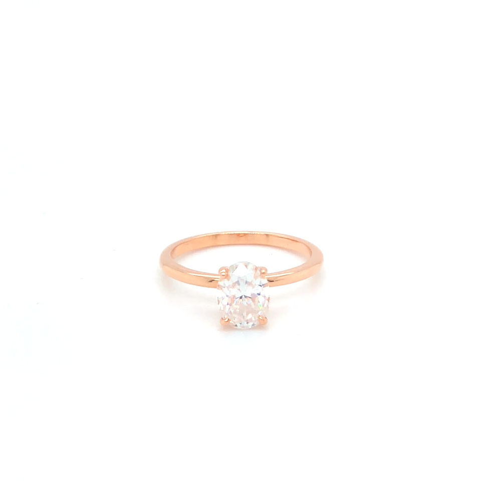 Thumbnail: Oval Solitaire Ring
