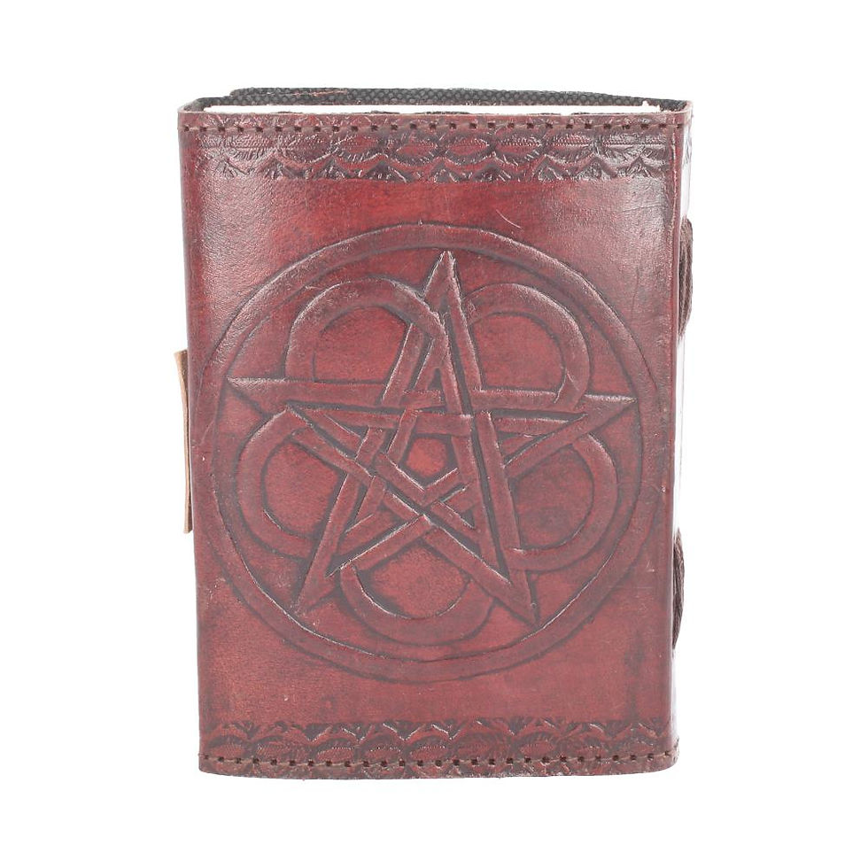 Thumbnail: PENTACLE EMBOSSED LEATHER JOURNAL AND LOCK