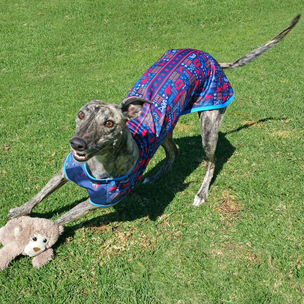 Motif Blue Red Orange - Fitted