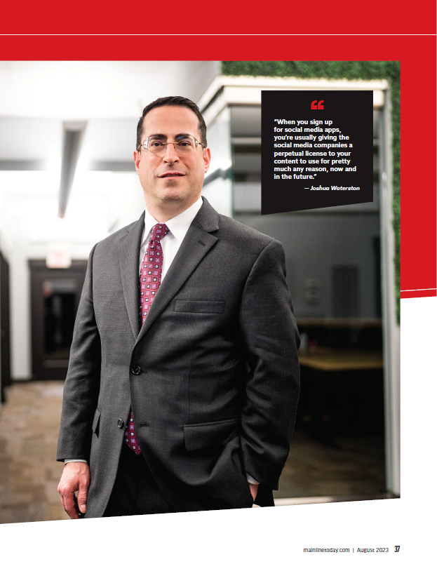 Photo of Josh Waterston in Main Line Today August 2023 article