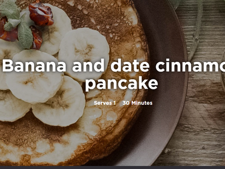 Banana and date cinnamon pancakes