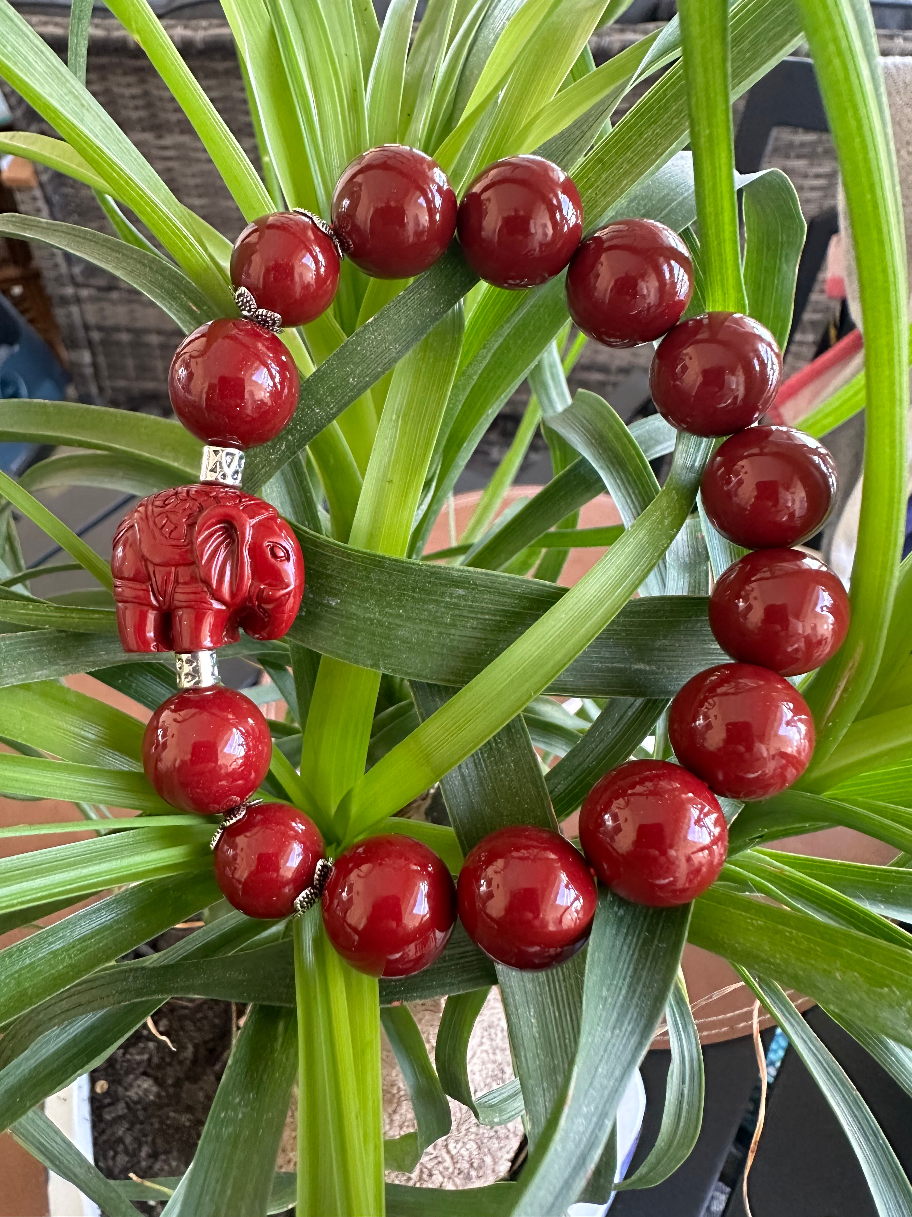 Elephant Cinnabar Bracelet