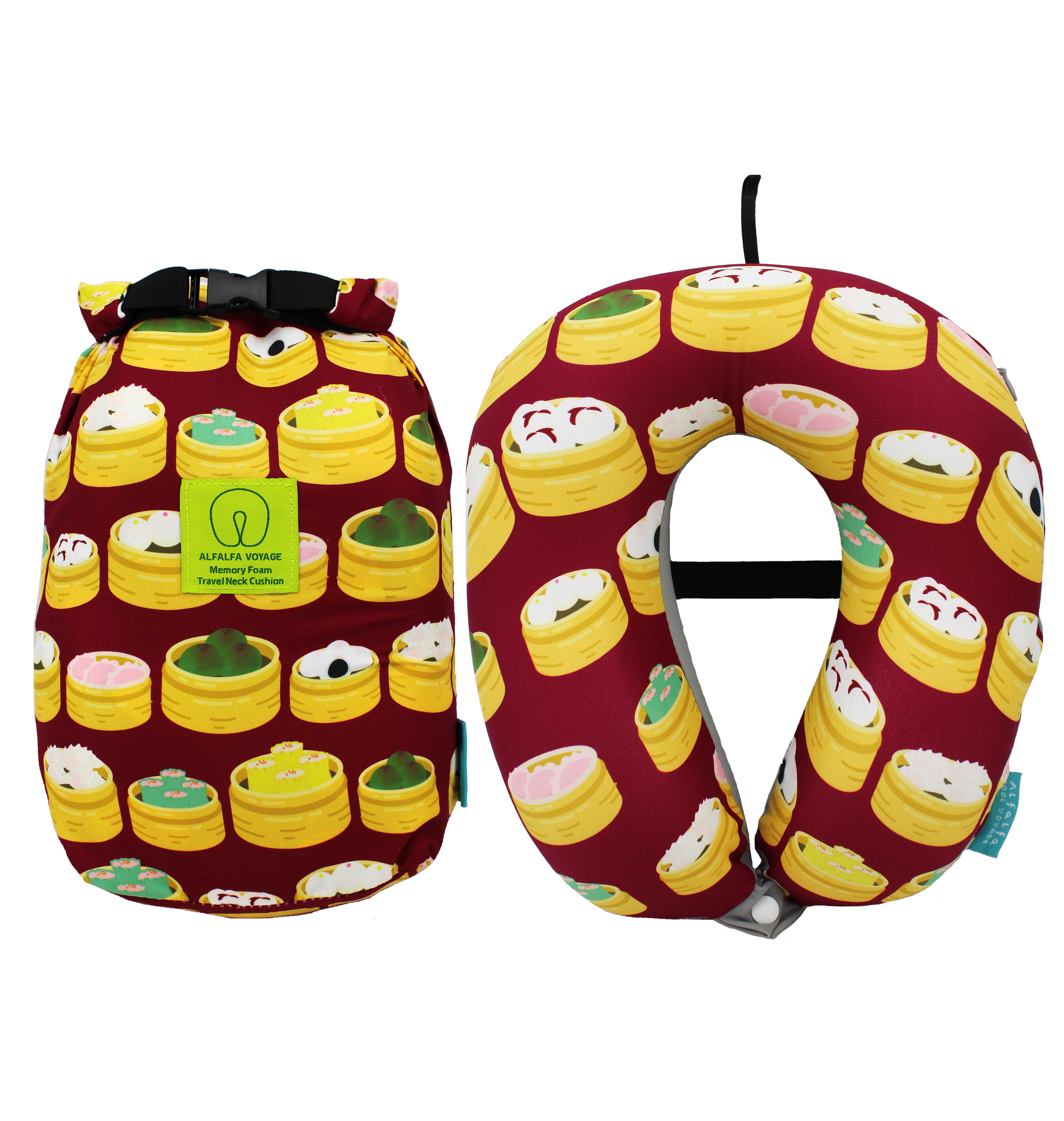 DimSum Ultimate Cooling Fabric Memory Foam Neck Cushion (with storage bag)