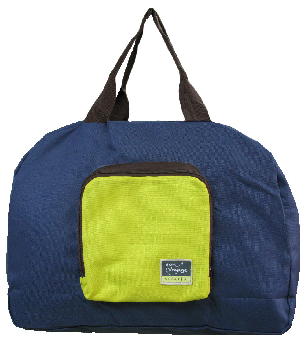 Travelholic Foldable tote Design for all shoppers - Navy Blue - Yellow