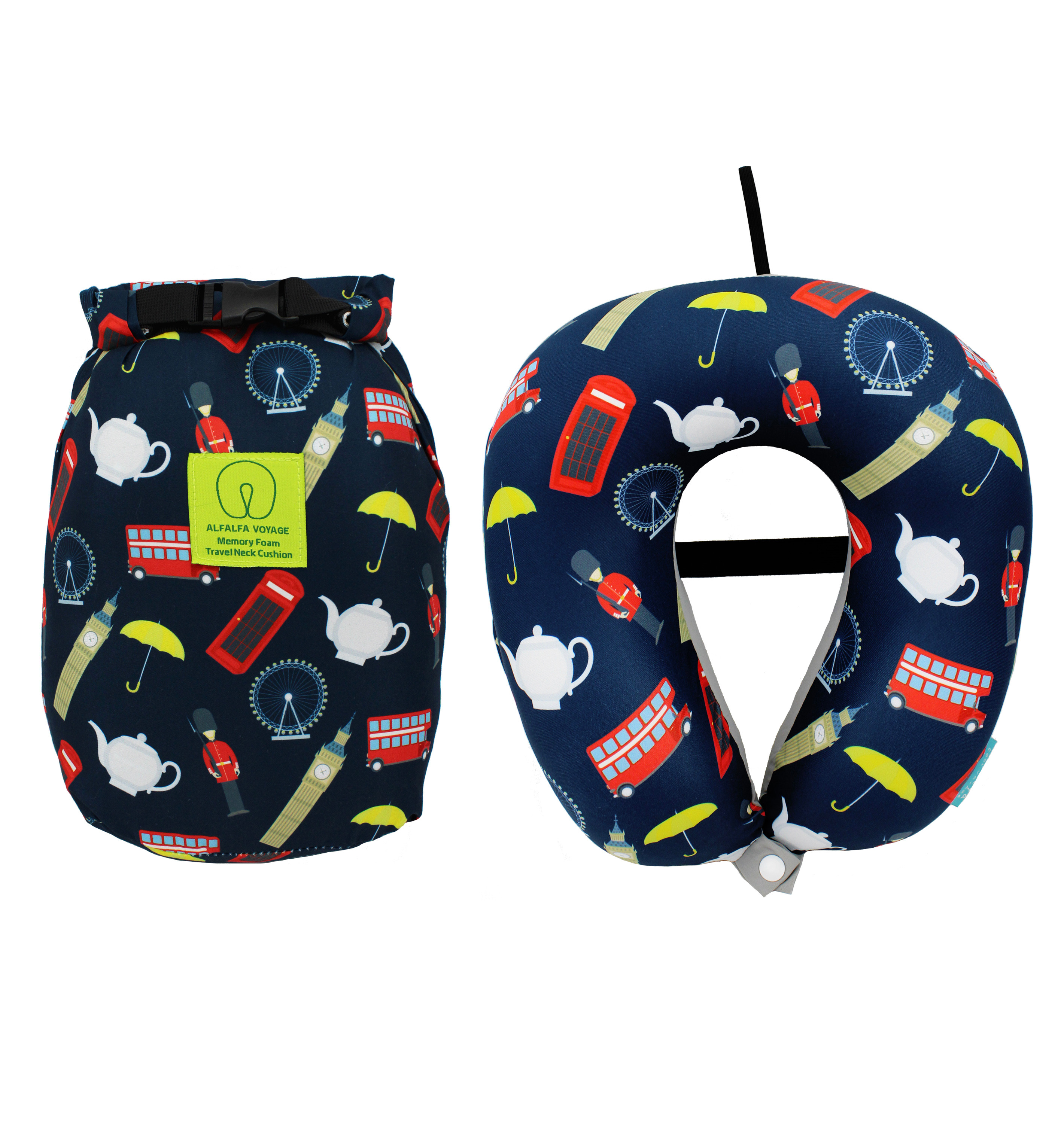 London City icon w storage bag Ultimate Cooling Fabric Memory Foam Neck Cushion