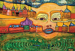 Among the painters who shaped my vision, Hundertwasser stands apart — his swirling organic lines, bold colour harmonies, and deeply personal relationship with nature spoke to something I recognised in myself long before the Zafer style took form
