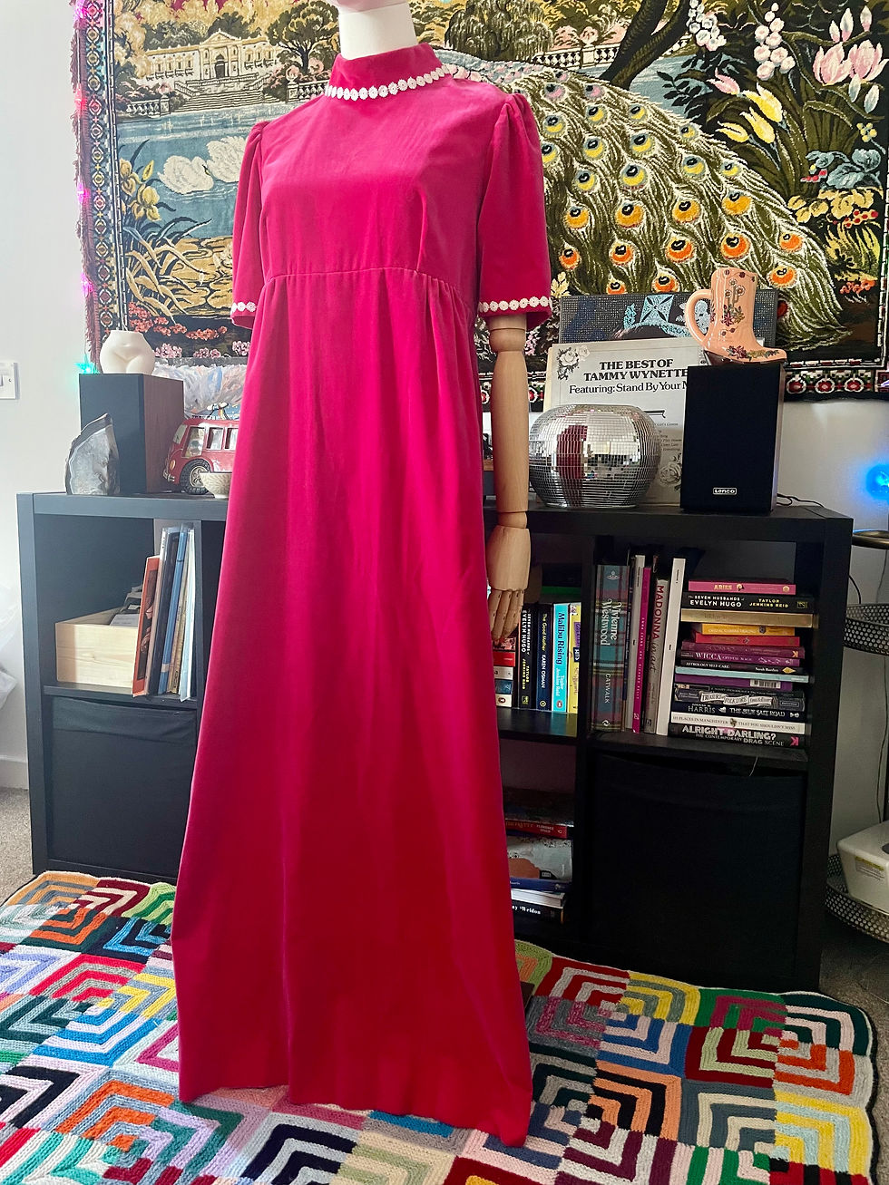 Vintage 70s Handmade Velvet Dress