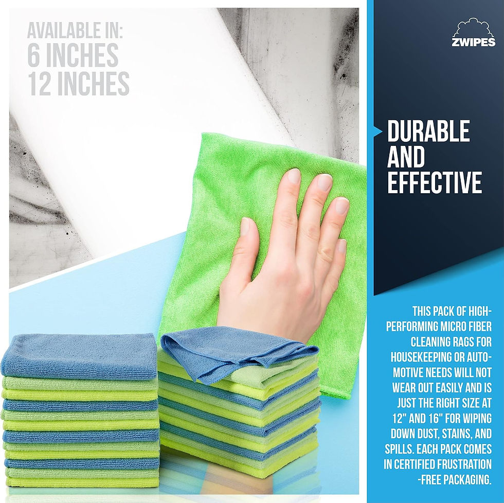 थंबनेल: High-Absorbency Microfiber Cleaning Cloths - 12 Pack, 735 GSM