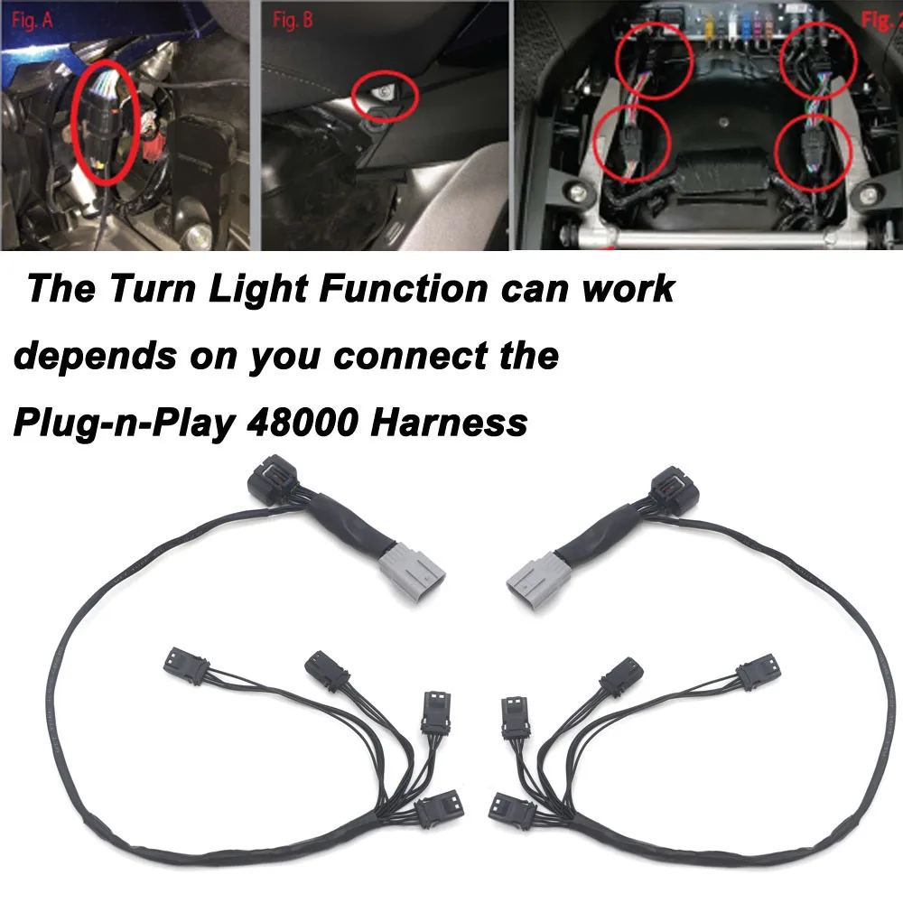 A Pair LED Rear Saddlebag Accents Light Warning Stop Lamp Red Lenses Kit for Hon