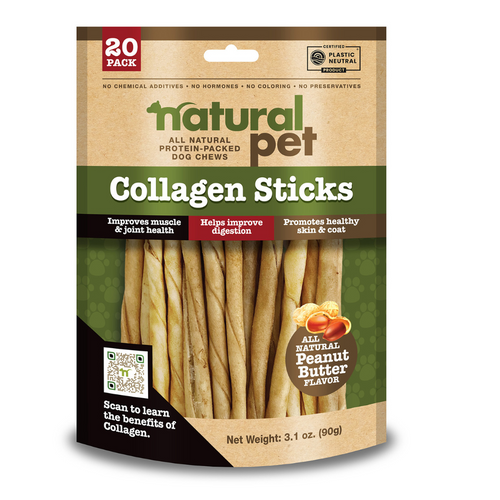 Natural Pet Collagen Sticks 20CT ktrgroupinc
