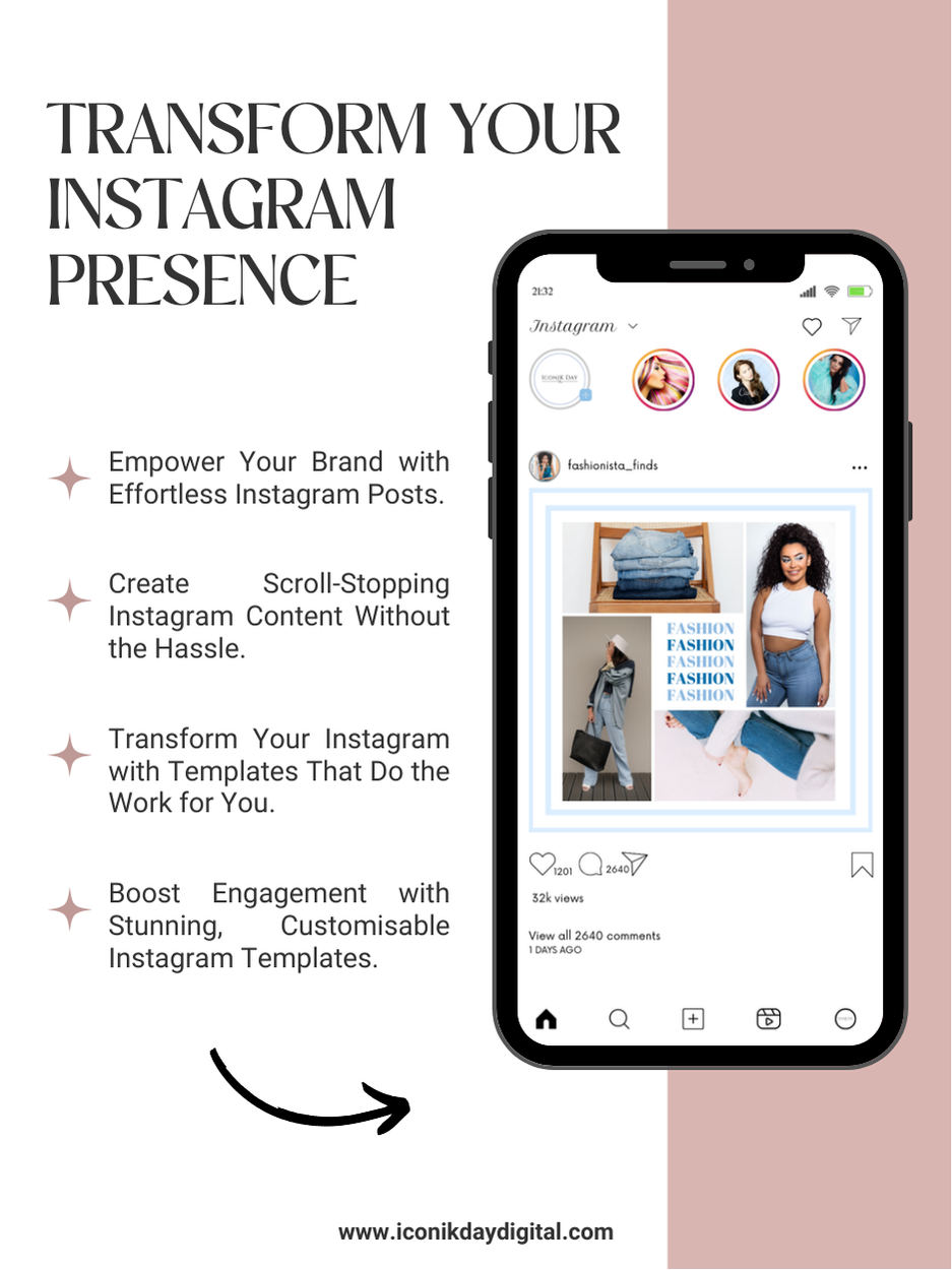 Thumbnail: (PK1) 16 Blue Fashion Instagram Templates