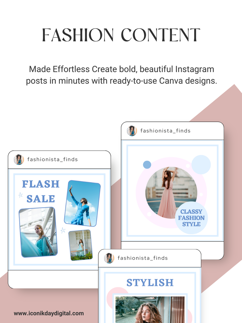 Thumbnail: (PK1) 16 Blue Fashion Instagram Templates