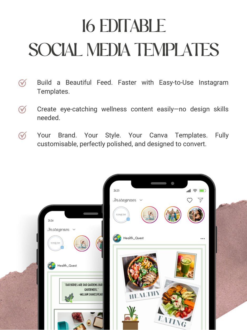 Thumbnail: (PK1) 16 Health Care Canva Instagram Templates