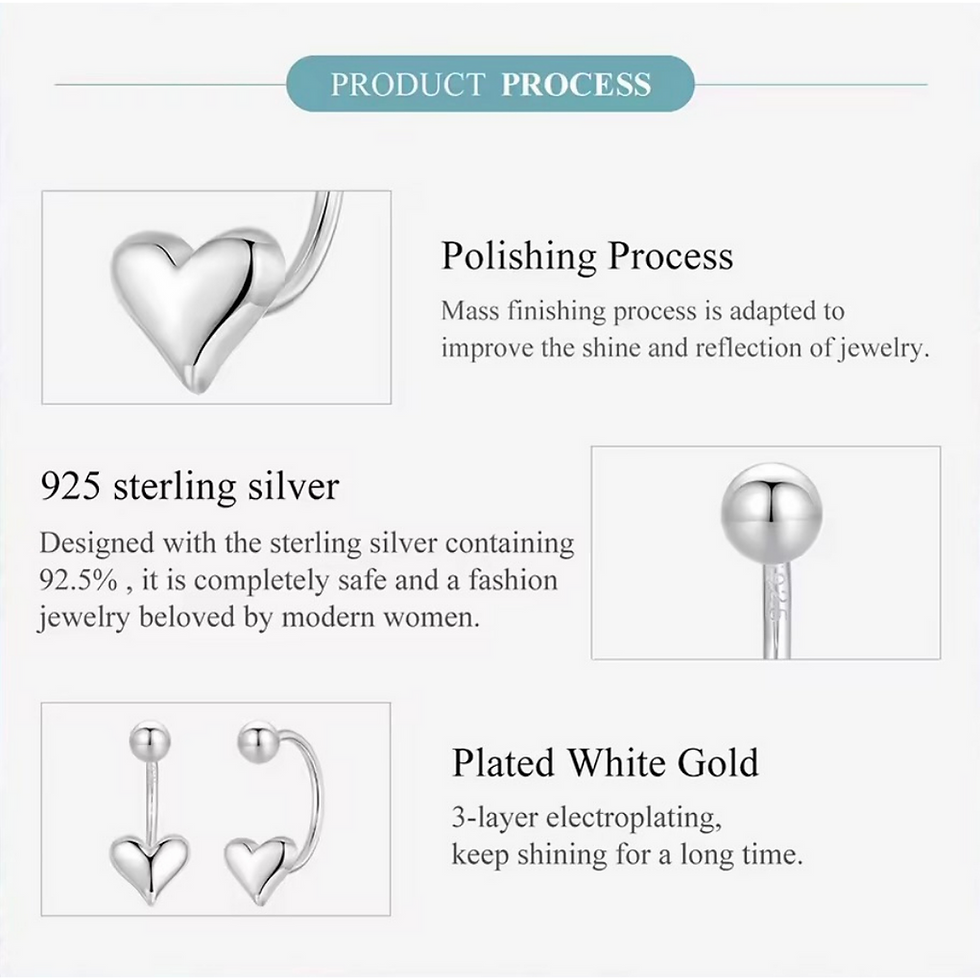 Thumbnail: Radiant “Heart & Ball Bead” White Gold-Plated 925/Gold-Plated 925 Earrings