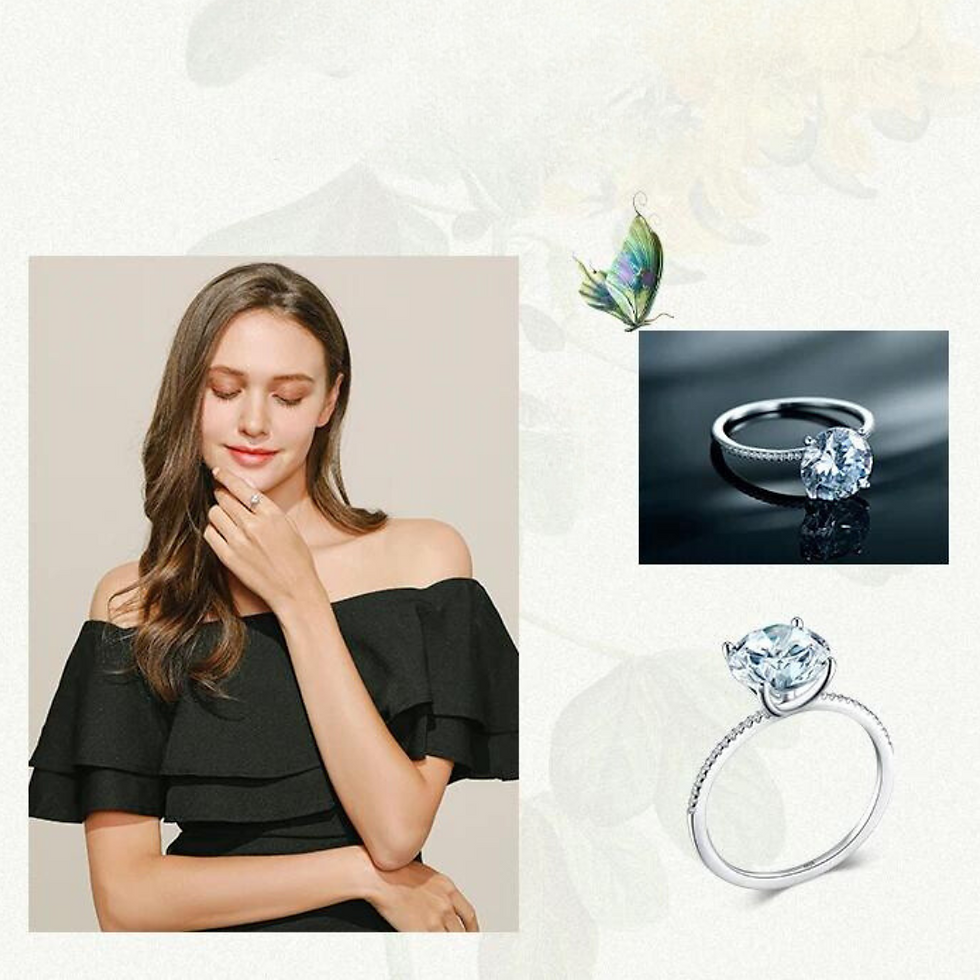 Thumbnail: Luxury “Clear Zircon” 925/Gold-Plated Sterling Silver Rings