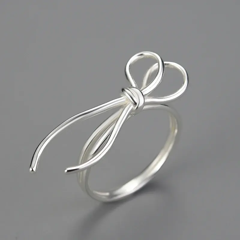 Thumbnail: Radiant “Love Knot Tassel” 925/18K Gold-Plated Sterling Silver Rings