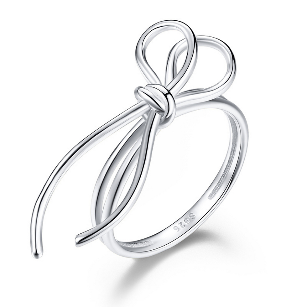 Thumbnail: Radiant “Love Knot Tassel” 925/18K Gold-Plated Sterling Silver Rings