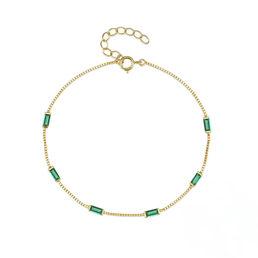 Thumbnail: Dazzling “Colourful Zircon Link Chain” Gold-Plated Sterling Silver Bracelets
