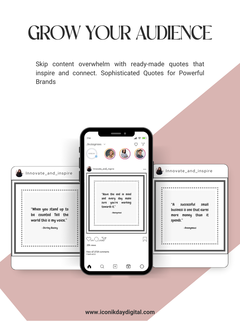 Thumbnail: (PK1) 32  Business Instagram Quotes –  Editable Canva Templates | Ready-to-Use