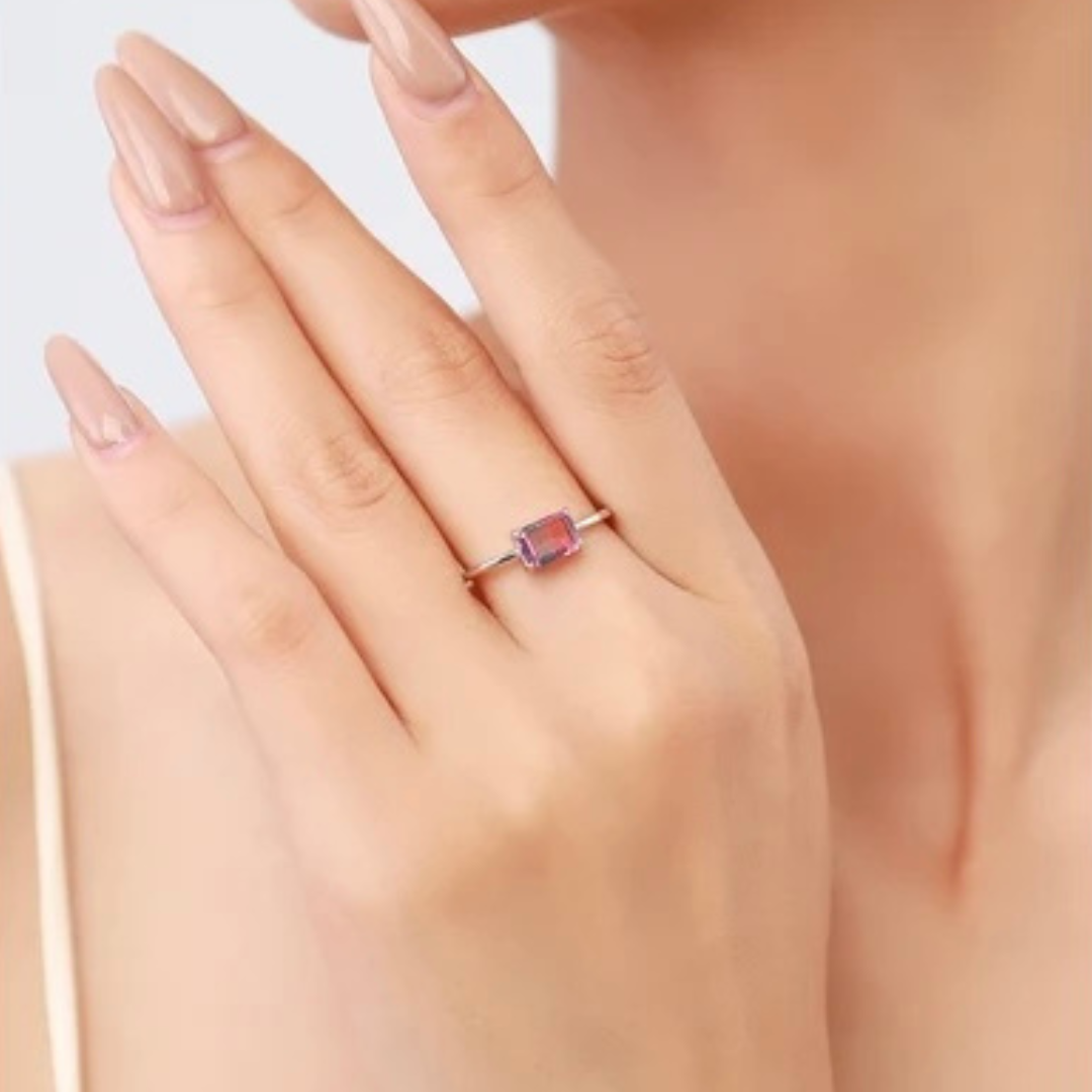 Impressive "Candy-Coloured Geometric Tourmaline" Sterling Silver Rings