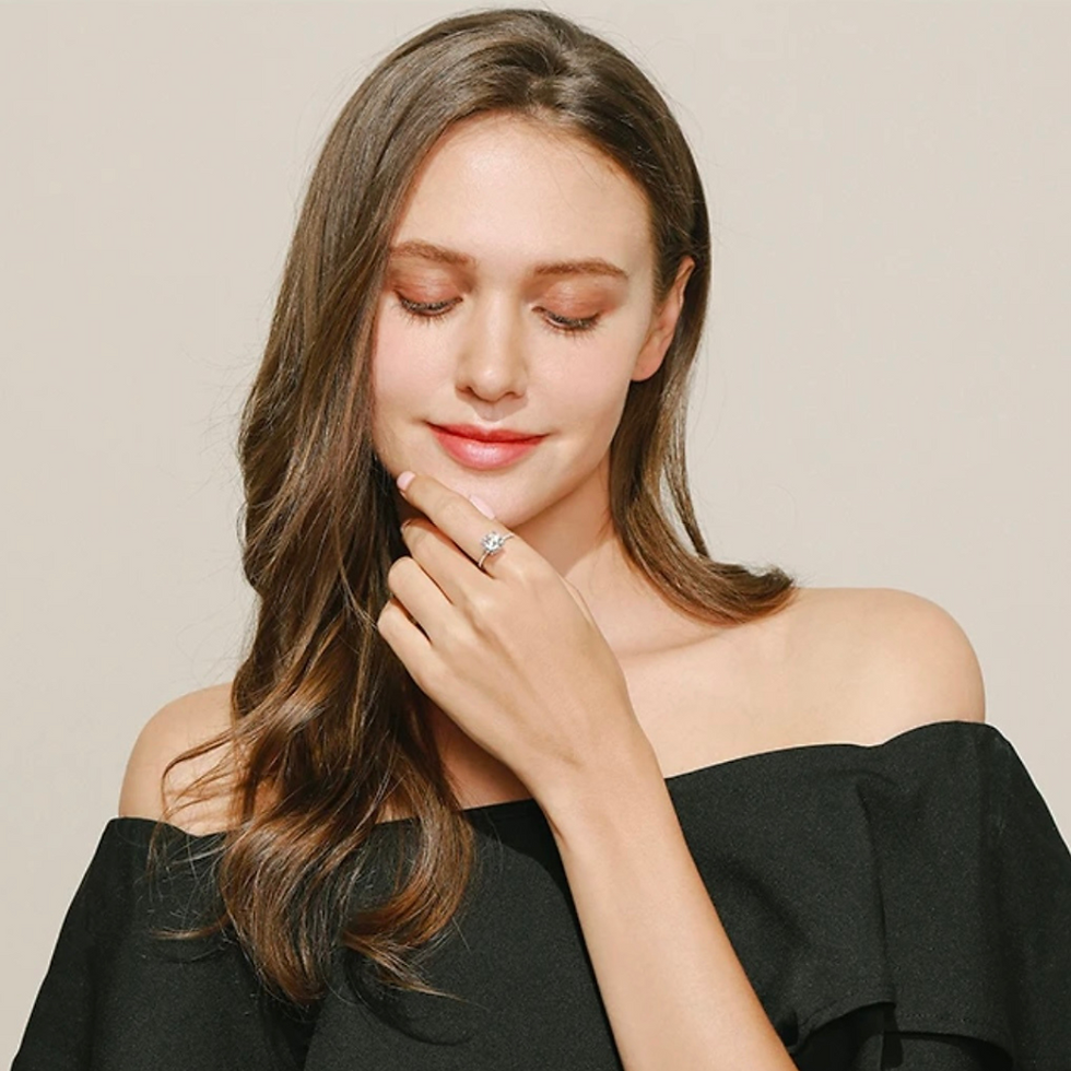 Thumbnail: Luxury “Clear Zircon” 925/Gold-Plated Sterling Silver Rings
