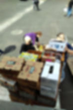 MR team helping unload for local charities