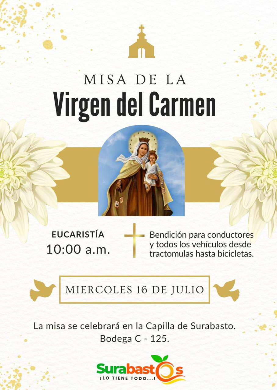 🚗✨ ¡Acompáñanos a la Misa de la Virgen del Carmen en Surabastos! ✨🚛