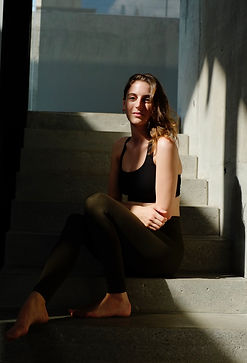 London yoga instructor Kate Hiley relaxing