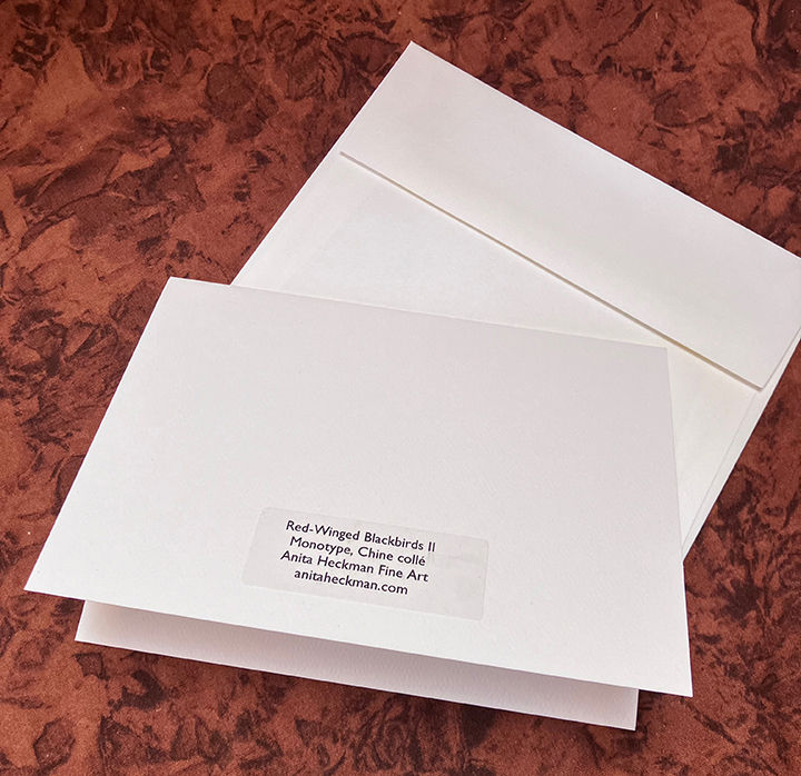 Thumbnail: Red-Winged Blackbirds IV - folded card w/envelope