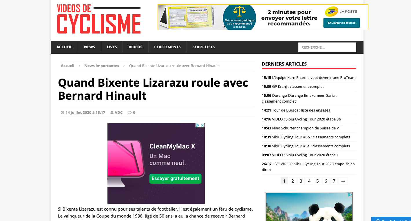 Vidéos de Cyclisme - Juillet 2020