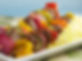 Juicy beef kabobs with bell peppers, oni