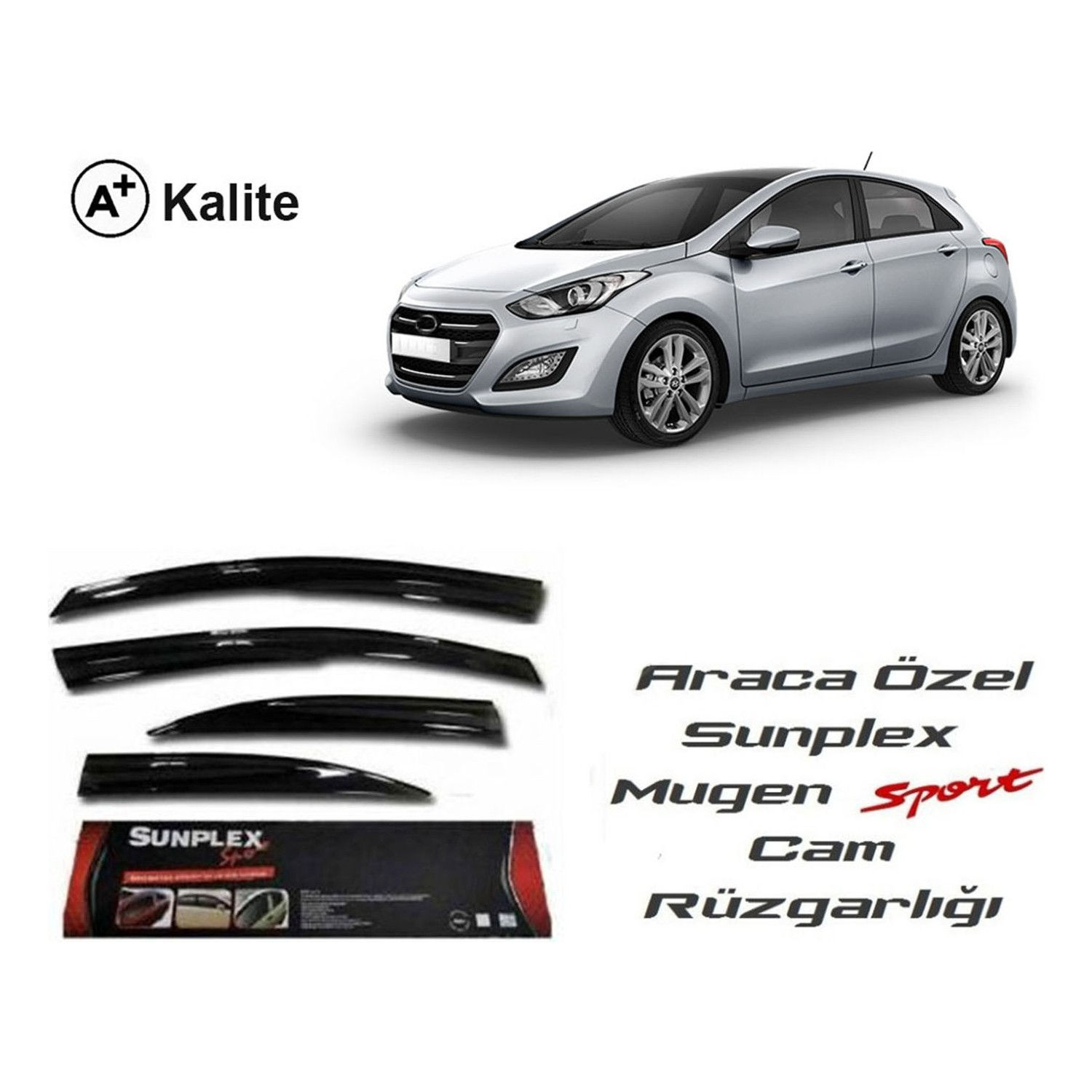 Sunplex Araca Özel 4'Lü Mügen Cam Rüzgarlığı