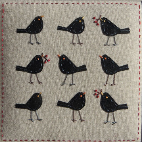 Thumbnail: Blackbirds with Winter Berries