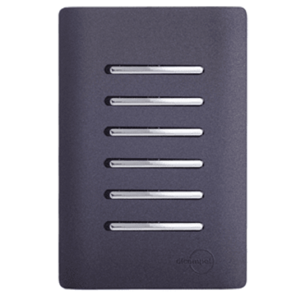 Interruptor 6 Teclas Paralelas Preto/Grafite com Cromado