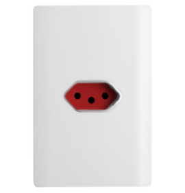 Tomada Única 20A Branco com Cromado