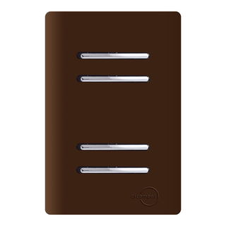 Interruptor 4 Teclas Paralelas Novara Marrom Fosco