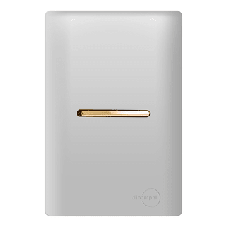 Interruptor Único Paralelo Horizontal Prata com Gold