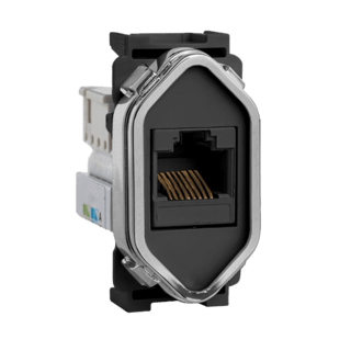 Módulo Tomada RJ 45 Preto/Grafite Novara Cromado