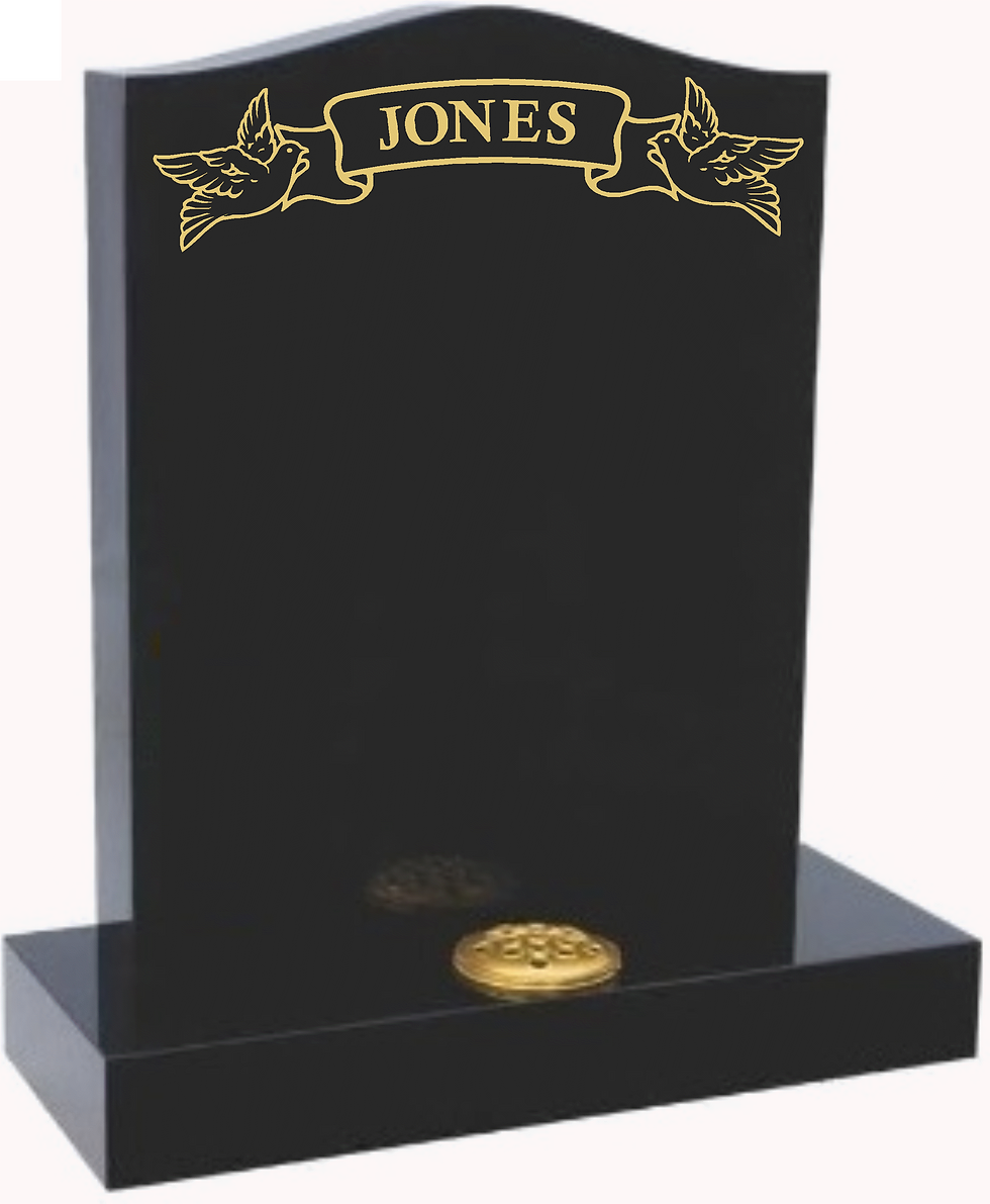 £895.00 AM26 Black Granite Headstone