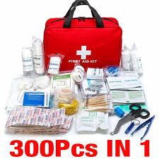 M2 BASICS 300 Piece (40 Unique Items) First Aid Kit w/Bag | Free First Aid Guide