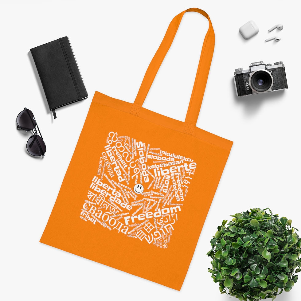 Thumbnail: 100 words for Freedom - Cotton Tote bag