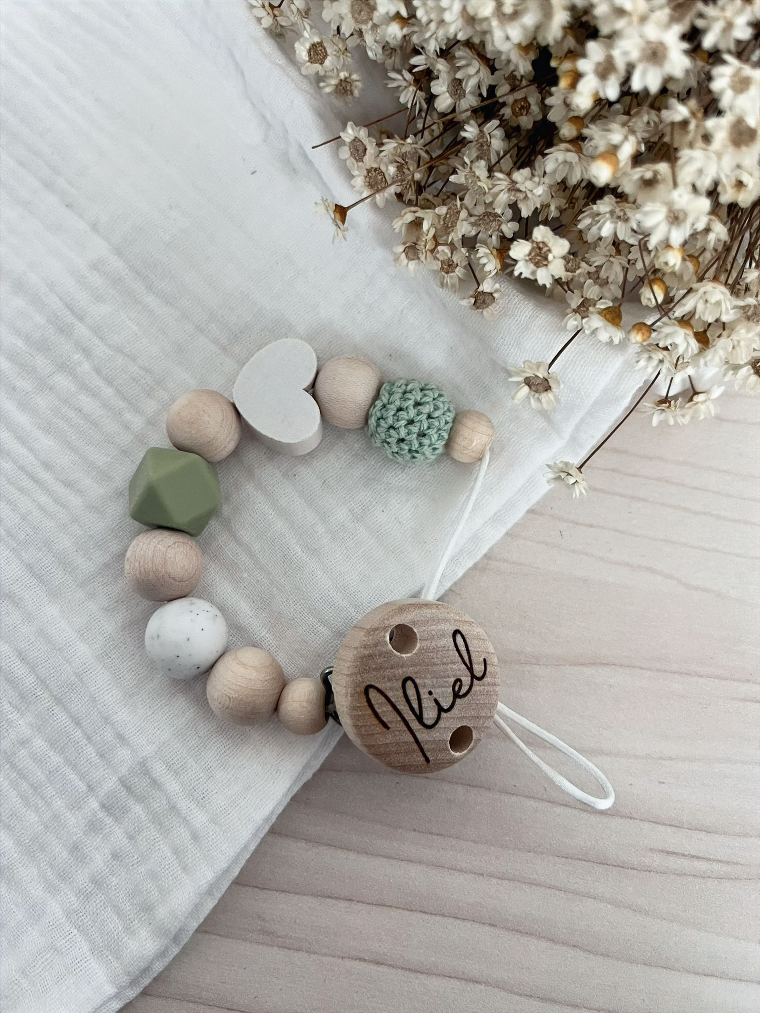 Schnullerkette - "Eukalyptus“