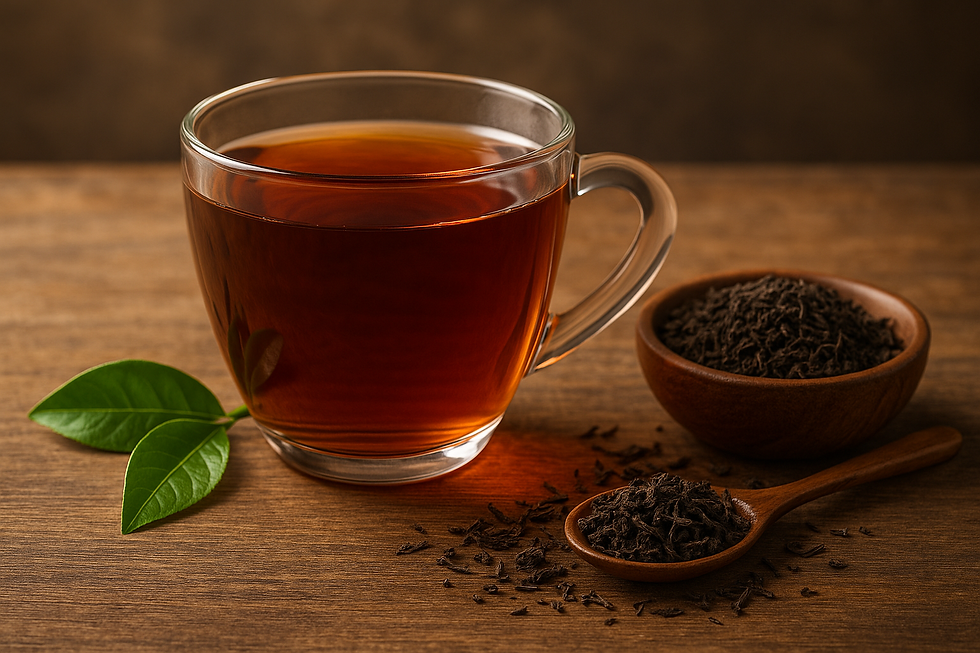 Black tea is known for its bold flavor and deep color, which results from a full oxidation process that the tea leaves undergo during production.