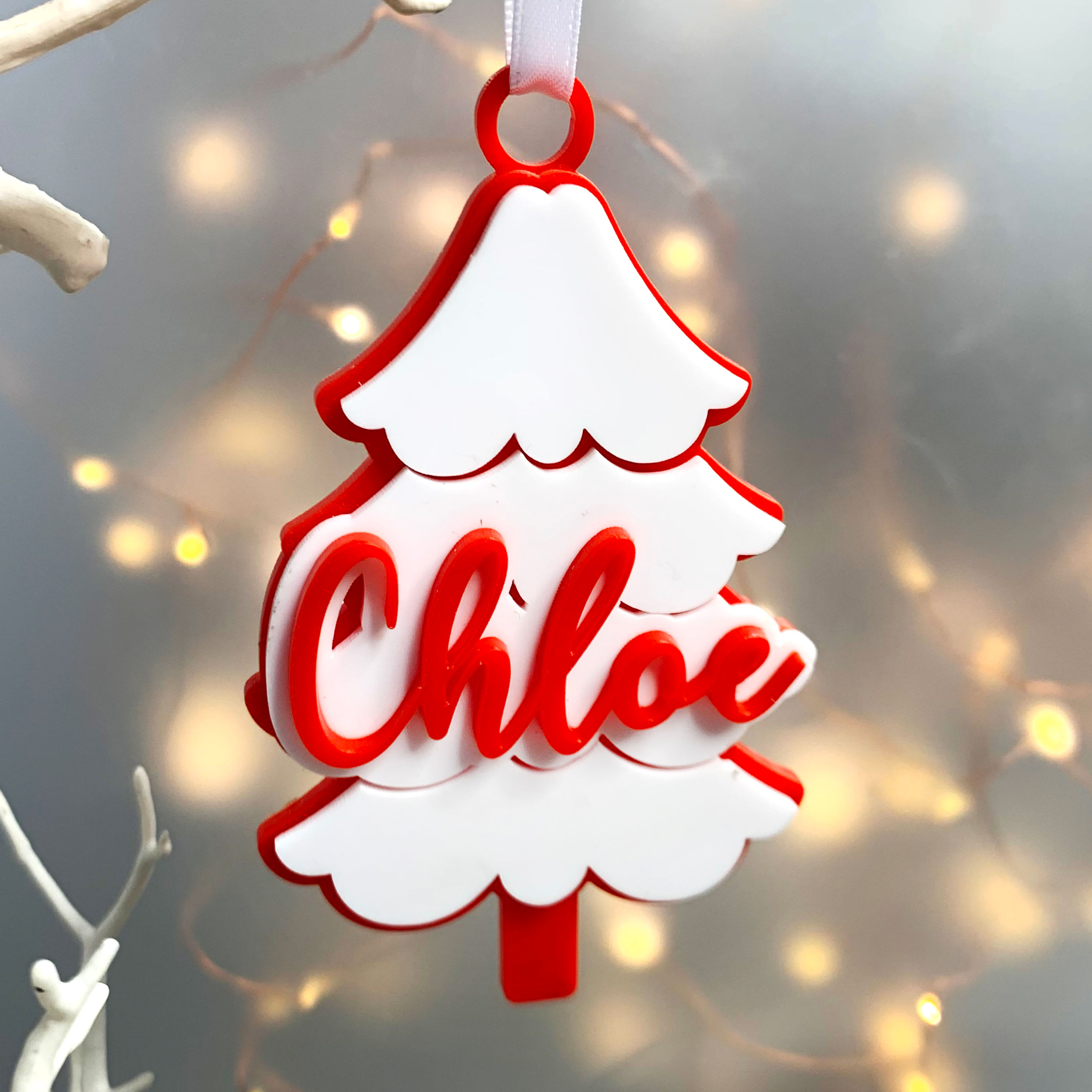 Luxury Personalised Christmas Tree Handmade Acrylic Bauble