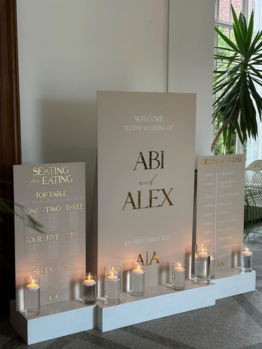 1.5m Tall Trio Set Signage. Welcome Sign, Seating Plan, Order of the ...