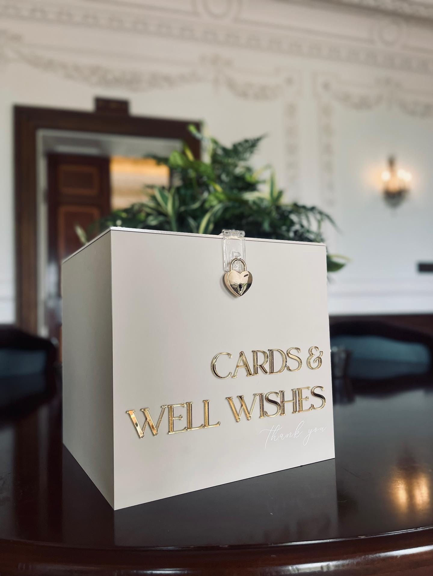 Luxury Acrylic Wedding Card Box with Heart Padlock