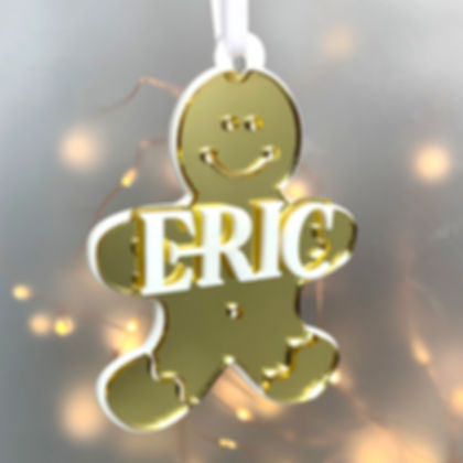 Gingerbread with Name Handmade Acrylic Bauble