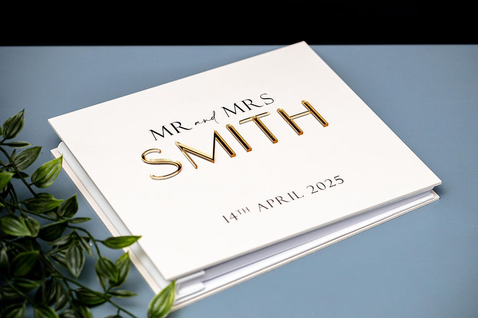 Thumbnail: Personalized Acrylic Wedding Guest Book: Modern Wedding Signage
